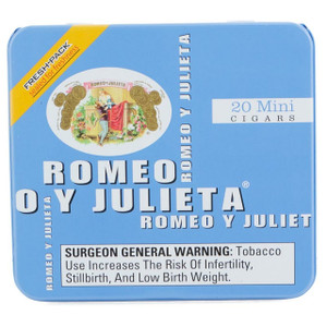Romeo Y Julieta 1875 Mini Blue Mild Tins (2.875x20 / Tin Of 20) Romeo Y Julieta 1875 Mini Blue Mild Tins (2.875x20 / Tin Of 20)