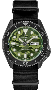 Seiko 5 Sports SRPJ37 Camouflage Dial Automatic Black