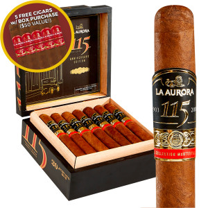 La Aurora 115 Aniversario Toro (5.7x54 / Box 20) + FREE La Aurora 5-Pack ($50 Value!)