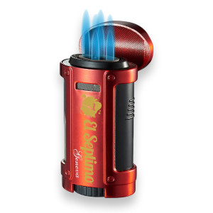 El-Septimo Classic Torch Flame Quad Jet Cigar Lighter Red El-Septimo Classic Torch Flame Quad Jet Cigar Lighter Red