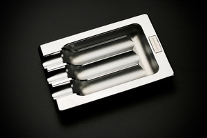 Prometheus Three Cigar Groove Shiny Chrome Ashtray