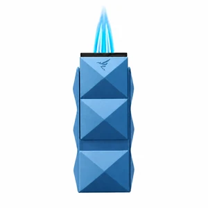 Colibri Quasar II Pocket Sized Double Torch Flame Lighter Blue
