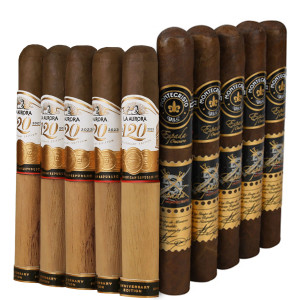 Slam Pack: La Aurora 120th Anniversary Robusto vs Montecristo Espada Oscuro Guard Toro (Assorted Sizes / 10 Pack)