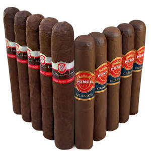 Slam Pack: La Aurora Guillermo Leon Robusto vs Punch Clasico Rothschild (Assorted Sizes / 10 Pack)
