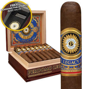 Perdomo Legacy Maduro Gordo (6x60 / Box 24) + FREE $100 Perdomo Table Lighter!