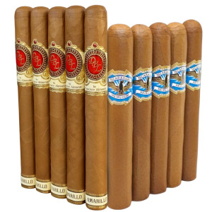 Slam Pack: DBL Amarillo Churchill vs AJ Fernandez Nicaraguan Heirloom Connecticut Toro (Assorted Sizes / 10 Pack)