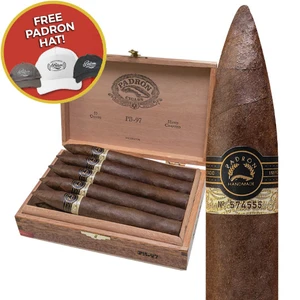 Padron Black PB-97 Maduro (6.7x54 / 5 Pack) + FREE Padron Hat! ($25 Value!)