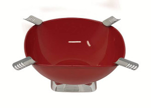 Smokin Ash Quadrangle Square Powder Coat Red Ashtray