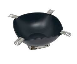 Smokin Ash Quadrangle Square Powder Coat Black Ashtray
