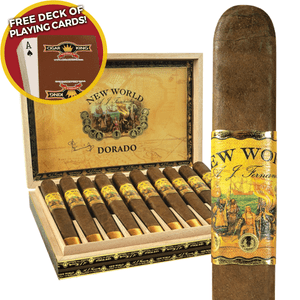 AJ Fernandez New World Dorado Toro (6x54 / Box 10) + FREE Deck Of Cigar King Playing Cards!