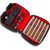 SOTELO Perfecto Black Pebble Grain Leather With Red Inlay Stitching Travel Humidor 10 Count 