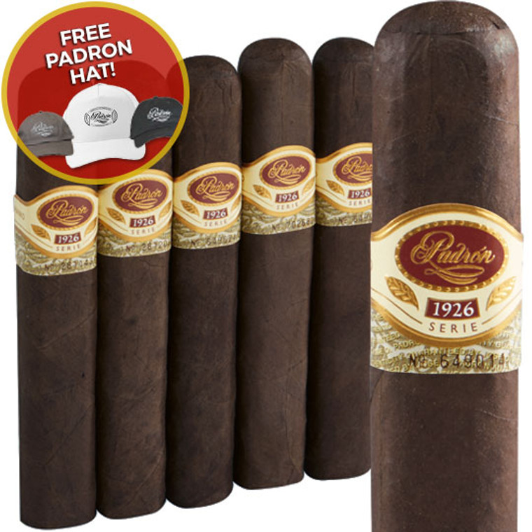 Padron 1926 Series No. 2 Maduro Belicoso (5.5x52 / 5 Pack) + FREE Padron Hat! ($25 Value!)