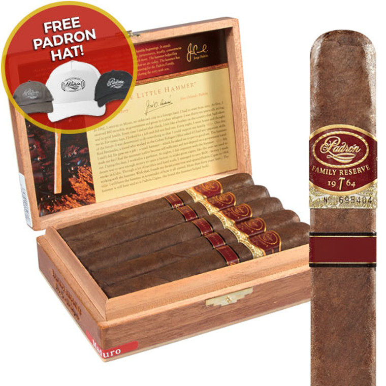 Padron Family Reserve No. 50 Maduro Robusto Extra (5x54 / 5 Pack) + FREE Padron Hat! ($25 Value!)