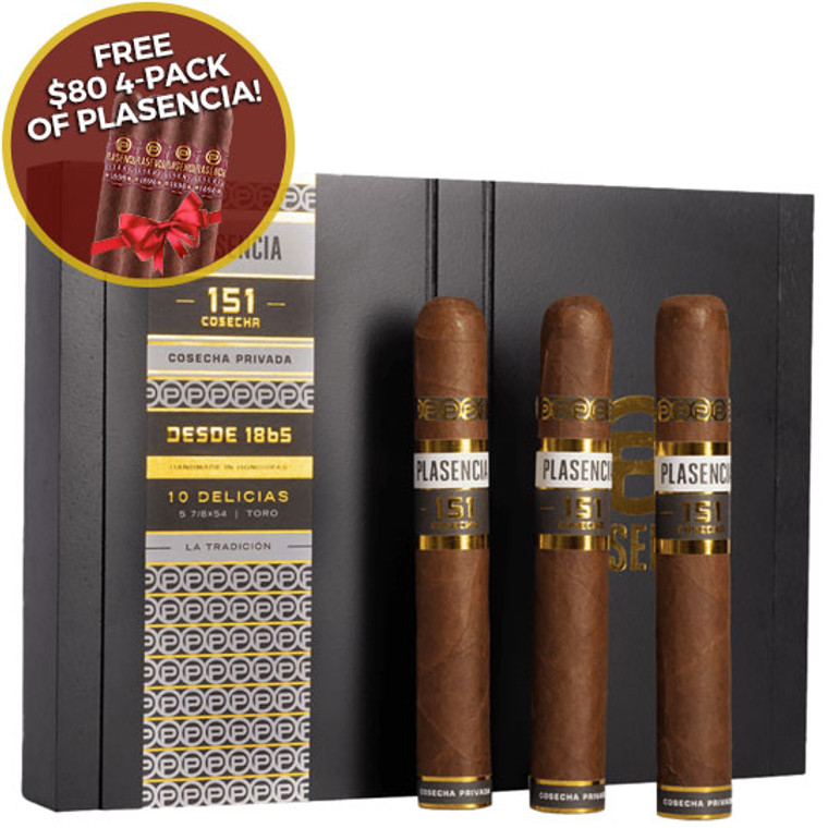 Plasencia Cosecha 151 La Tradicion Toro (5.8x54 / Box 10) + FREE Plasencia 1898 4-Pack ($80 Value!)