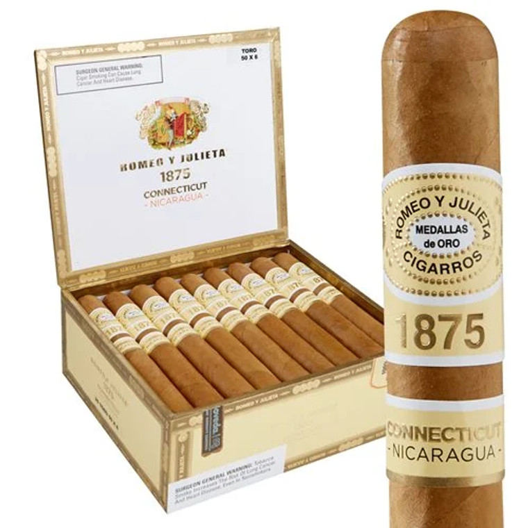 Romeo y Julieta 1875 Connecticut Nicaragua Toro (6x52 / Box 25) + Free Shipping!