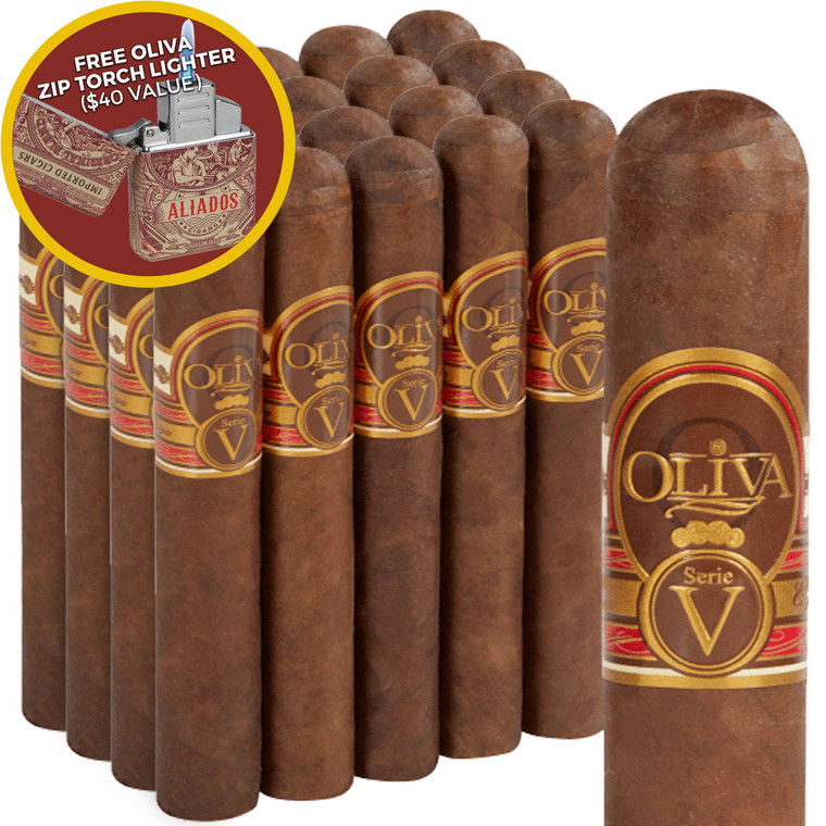 Oliva Serie V Double Toro (6x60 / 20 Pack) + FREE Oliva Zip Torch Lighter ($40 Value!)