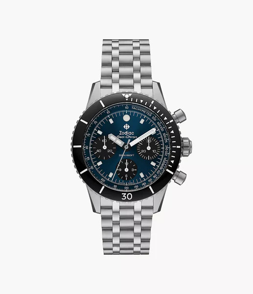 Zodiac ZO3605 Sea-Chron Automatic Stainless Chronograph Blue Black