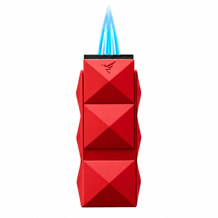 Colibri Quasar II Pocket Sized Double Torch Flame Lighter Red 