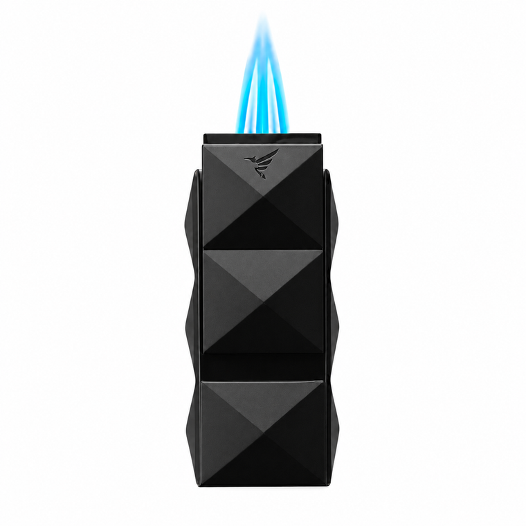 Colibri Quasar II Pocket Sized Double Torch Flame Lighter Black
