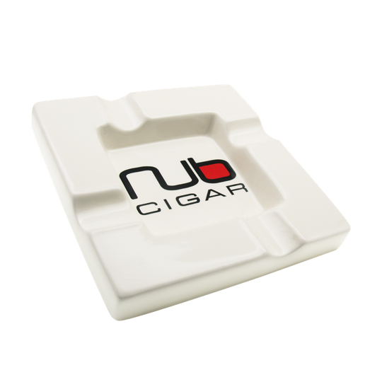 Nub Cigars White Ceramic Ashtray