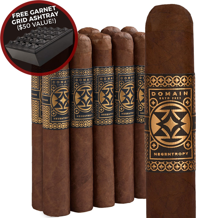 Domain Negentropy Toro (6x50 / 10 Pack) + FREE Garnet Grid Ashtray ($50 Value)