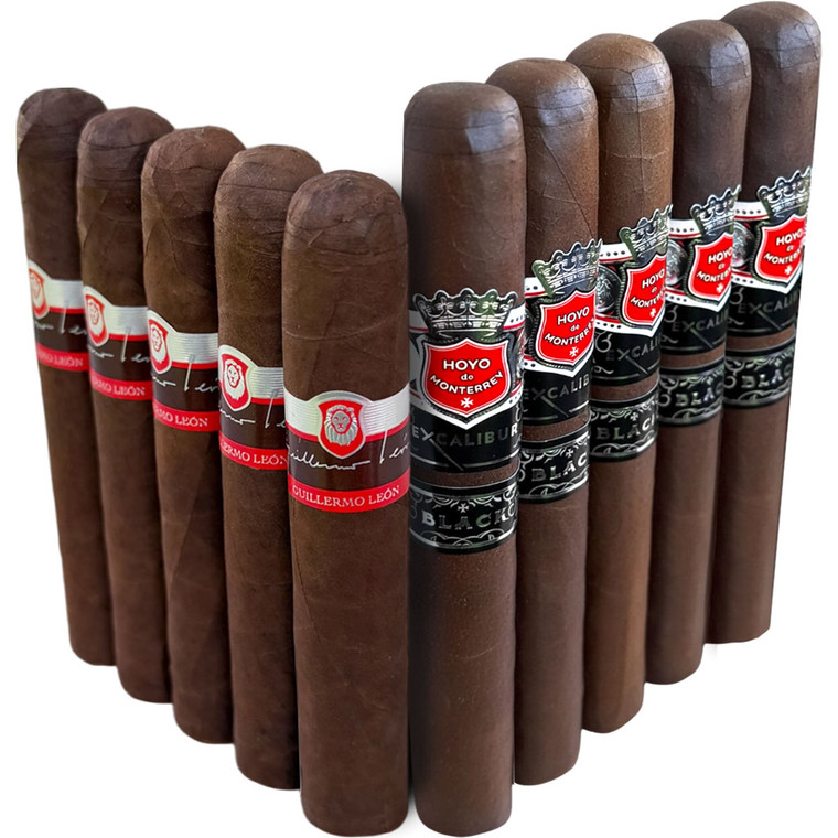 Slam Pack: La Aurora Guillermo Leon Robusto vs Hoyo de Monterrey Excalibur Black Toro (Assorted Sizes / 10 Pack)