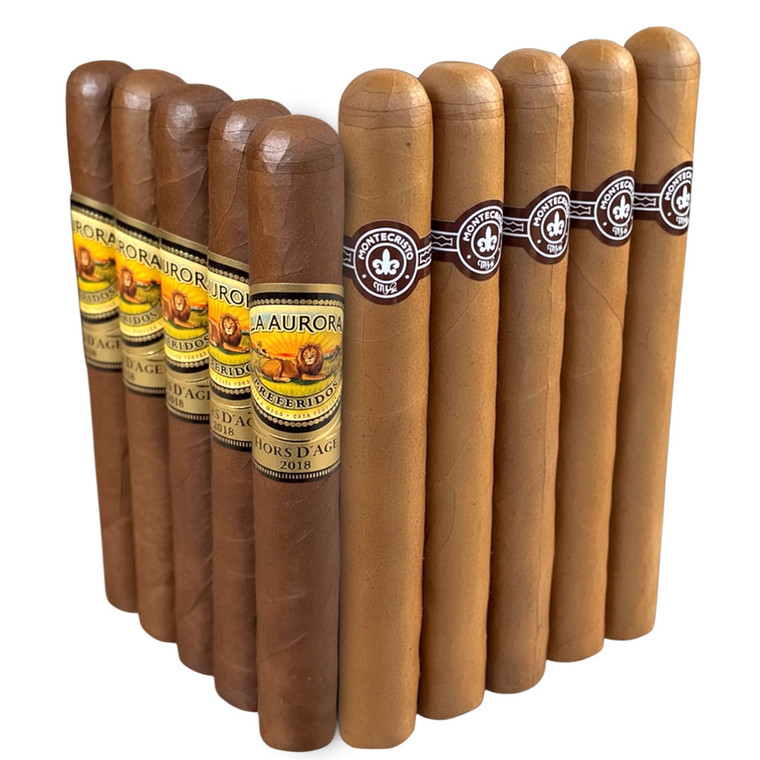Slam Pack: La Aurora Preferidos Hors d'Age 2018 Corona Gorda vs Montecristo Original Double Corona (Assorted Sizes / 10 Pack)