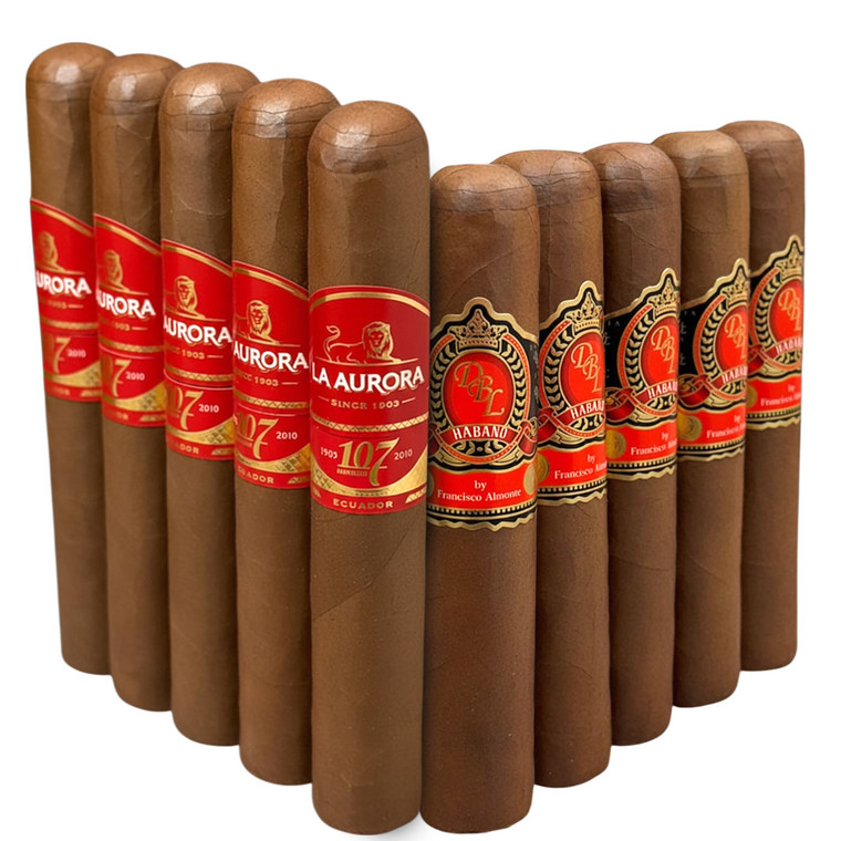 Slam Pack: La Aurora 107 Ecuador Toro vs DBL Habano 560 Gordo (Assorted Sizes / 10 Pack)