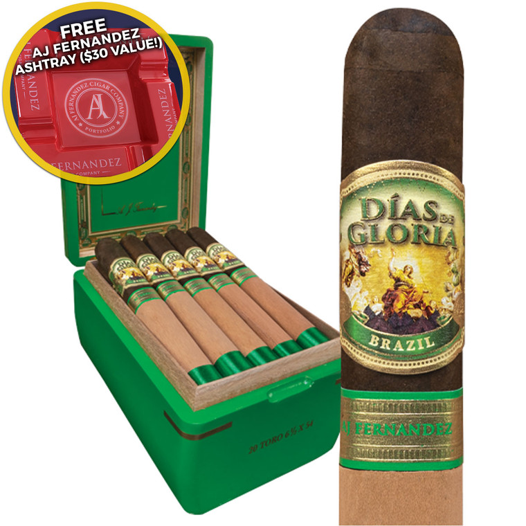 AJ Fernandez Dias de Gloria Brazil Gordo (6.5x60 / Box 20) + Free AJ Fernandez Ashtray!