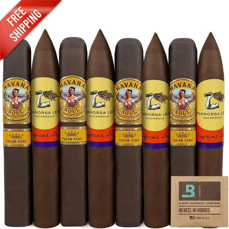Aganorsa Leaf Supreme Leaf Royal Perfecto vs AJ Fernandez Havana Soul Toro Box-Press (Assorted Sizes / 8 Pack)