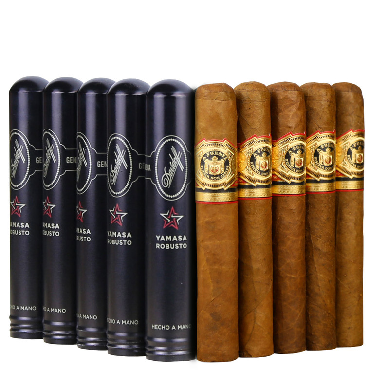 Slam Pack: Davidoff Yamasa Robusto Tubes vs Arturo Fuente Don Carlos Double Robusto (Assorted Sizes / 10 Pack)