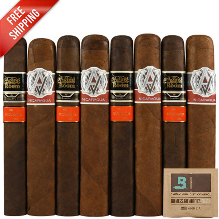 Premium 8-Racks: Aging Room Quattro Nicaragua Vibrato vs Avo Syncro Nicaragua Special Toro (Assorted Sizes / 8 Pack)