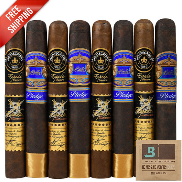 Premium 8-Racks: Montecristo Espada Guard Oscuro vs E.P. Carrillo Pledge Sojourn (Assorted Sizes / 8 Pack)