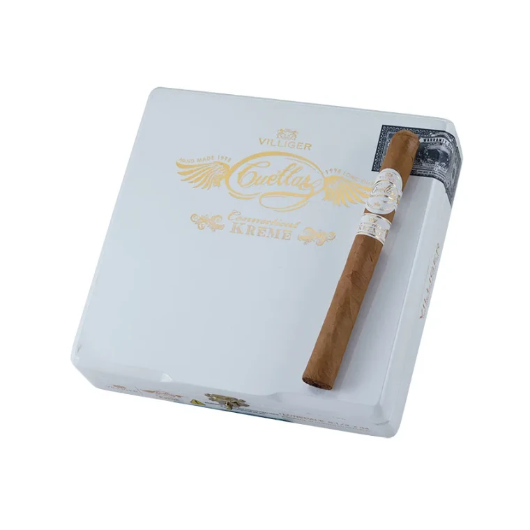 Villiger Cuellar Connecticut Kreme Lonsdale is a smooth, approachable cigar featuring an Ecuadorian Connecticut-seed wrapper over a blend of Dominican tobaccos. This classic 6½ x 44 size delivers a mild to medium-bodied profile with notes often associated with cream, toasted bread, cedar, and subtle spice. Balanced and easygoing, it offers a refined smoking experience that's well-suited for those who enjoy a mellow and flavorful cigar.