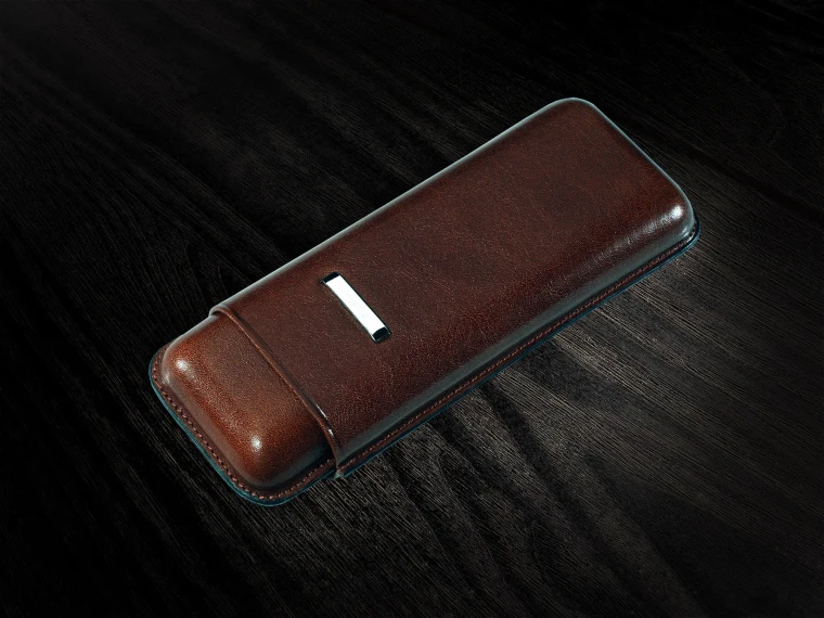 Prometheus Brown Leather Cigar Case