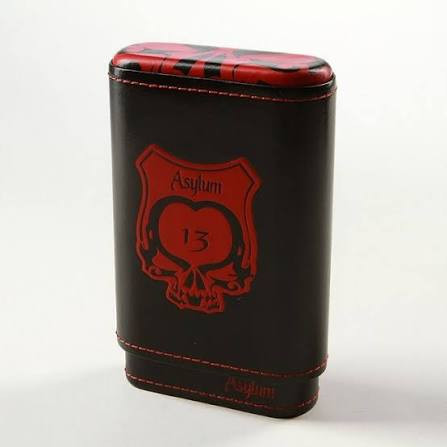 Asylum 13 Large Ring Leather 4 Cigar Case Red