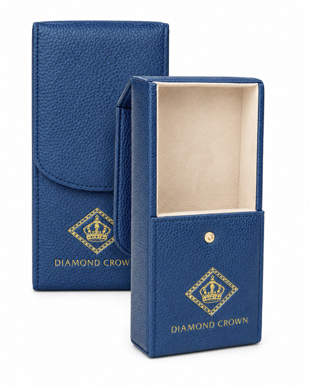Diamond Crown 3 Cigar Hard Leather Case Blue