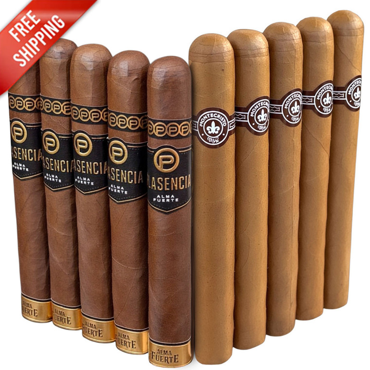 Slam Pack: Plasencia Alma Fuerte Nestor IV Toro vs Montecristo Original Churchill (Assorted Sizes / 10 Pack)