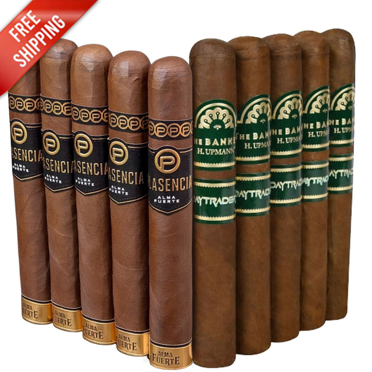 Slam Pack: Plasencia Alma Fuerte Nestor IV Toro vs H. Upmann The Banker Daytrader Toro (Assorted Sizes / 10 Pack)