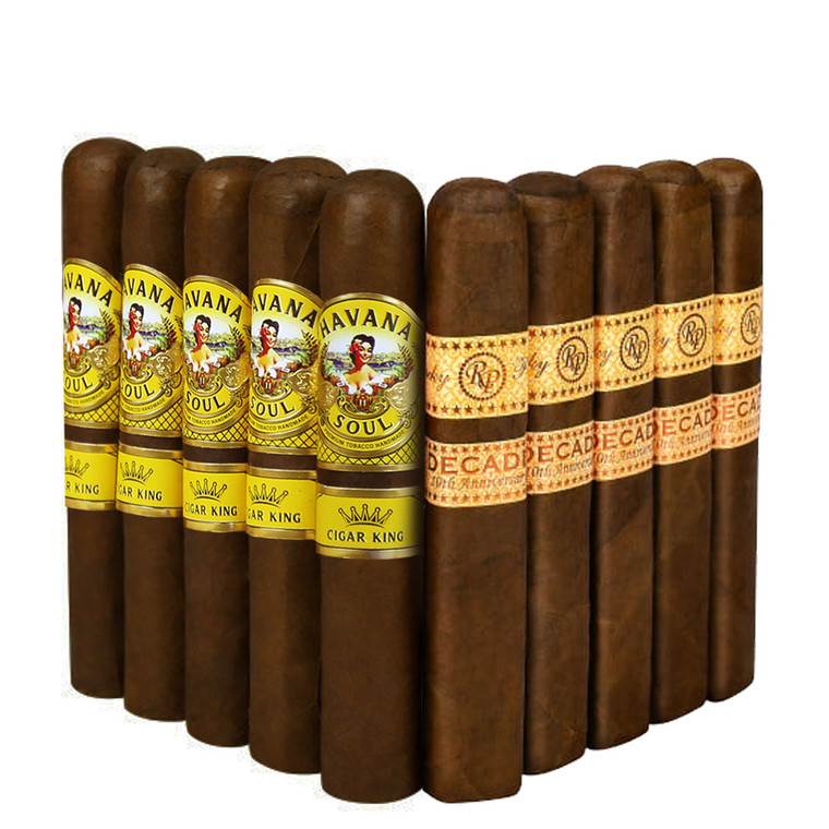 Slam Pack: AJ Fernandez Havana Soul Robusto vs Rocky Patel Decade Robusto (Assorted Sizes / 10 Pack) + Flash Sale!