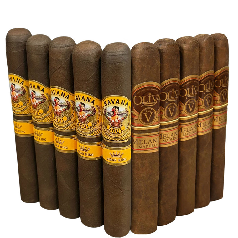Slam Pack: AJ Fernandez Havana Soul Gordo vs Oliva Serie V Melanio Double Toro Gordo (Assorted Sizes / 10 Pack)