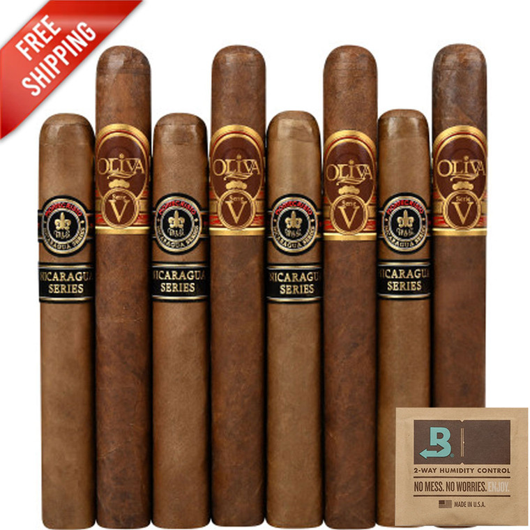 Premium 8-Racks: Montecristo Nicaragua Toro vs Oliva Serie V Churchill Extra (Assorted Sizes / 8 Pack)