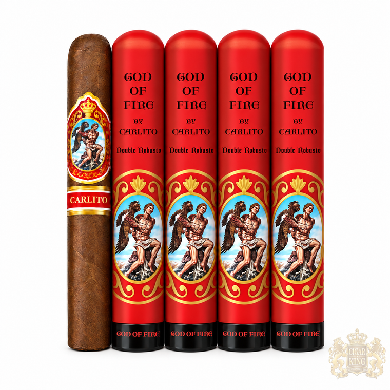 God Of Fire Carlito Double Robusto Tubes (5.75x52 / 4 Pack)