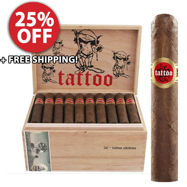 Tatuaje Tattoo Adivino Toro Grande (5.5x58 / Box 50) + FREE SHIPPING ON YOUR ENTIRE ORDER!