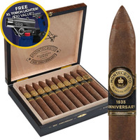 Montecristo 1935 Anniversary Nicaragua No. 2 Torpedo (6.1x52 / Pack 10) + XL Torch Lighter! ($30 Value!)