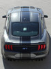 rear of EURO XL RALLY | 2021-2018 Ford Mustang Center Matte Black Stripes Premium Products!