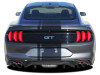 rear of gray EURO XL RALLY | 2021-2018 Ford Mustang Center Matte Black Stripes Premium Products!