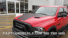 side of red Factory Style Dodge Ram 1500 HEMI HOOD Stripes 2009-2018