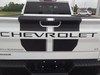 rear angle of white 2021 Chevy Silverado Racing Stripes BOW RALLY 2019-2023 2024