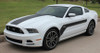 front angle of 2013-2014 Ford Mustang Hood and Side Decals Stripes FLIGHT